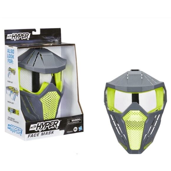Nerf Hyper Face Mask Green Breathable Design Adjustable Head Strap Hasbro 14+ - Picture 2 of 3